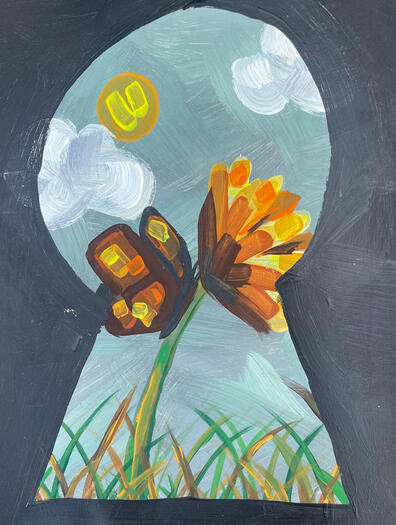 Monarch (acrylic on paper)