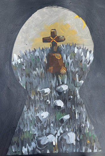 Final Rest (acrylic on paper)