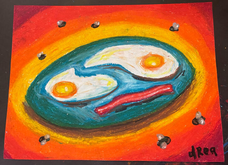 Sunny Side Up (oil pastel on paper)
