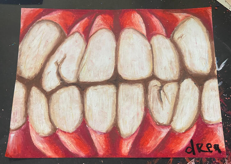 Teeth (oil pastel on paper)